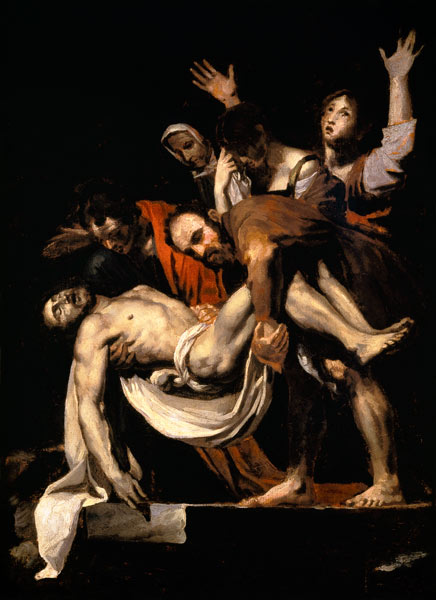 Grablegung Christi. Nach Caravaggio. from Jean Louis Théodore Géricault