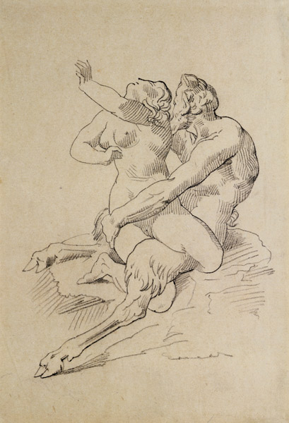 Nymph and Satyr from Jean Louis Théodore Géricault