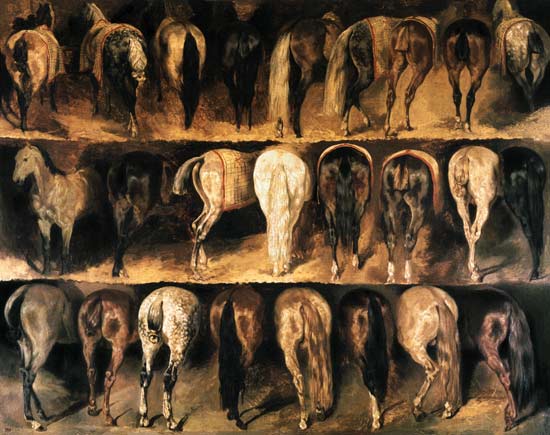 Horses' Hindquarters from Jean Louis Théodore Géricault