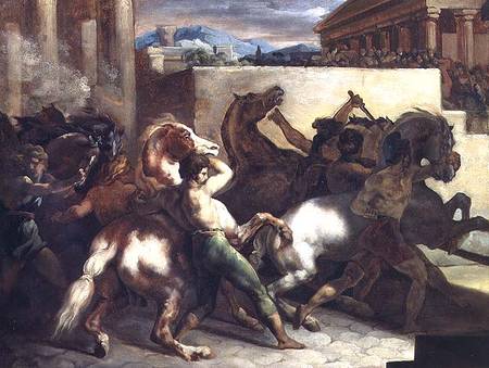 The Wild Horse Race at Rome from Jean Louis Théodore Géricault