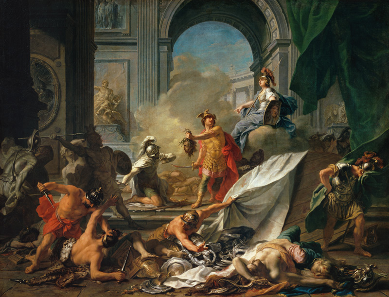 Perseus und Minerva lassen Phineus durch das Medusenhaupt versteinern from Jean Marc Nattier
