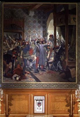 Etienne Marcel (d.1358) protecting the Dauphin from the Mob in 1358 from Jean Paul Laurens