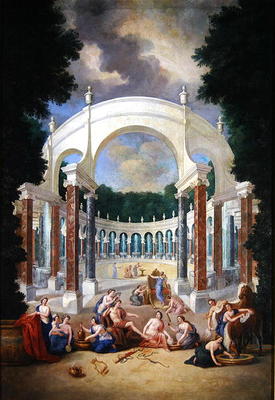 The Groves of Versailles. View of the Colonade with Apollo and the Nymphs (oil on canvas) from Jean the Younger Cotelle