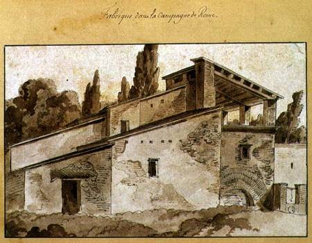 Factory in the Countryside Around Rome (pen & ink with sepia wash on paper) from Jean Thomas Thibault