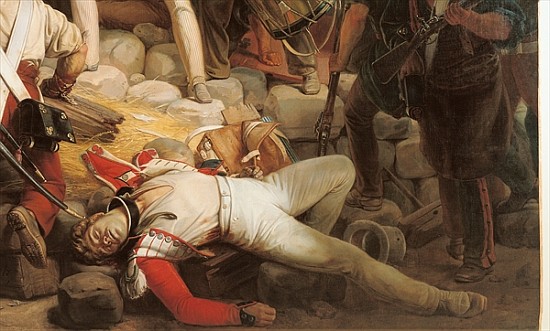 Fighting at the Hotel de Ville, 28th July 1830, 1833 (detail of 39427) from Jean Victor Schnetz