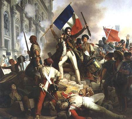 Fighting at the Hotel de Ville, 28th July 1830 from Jean Victor Schnetz