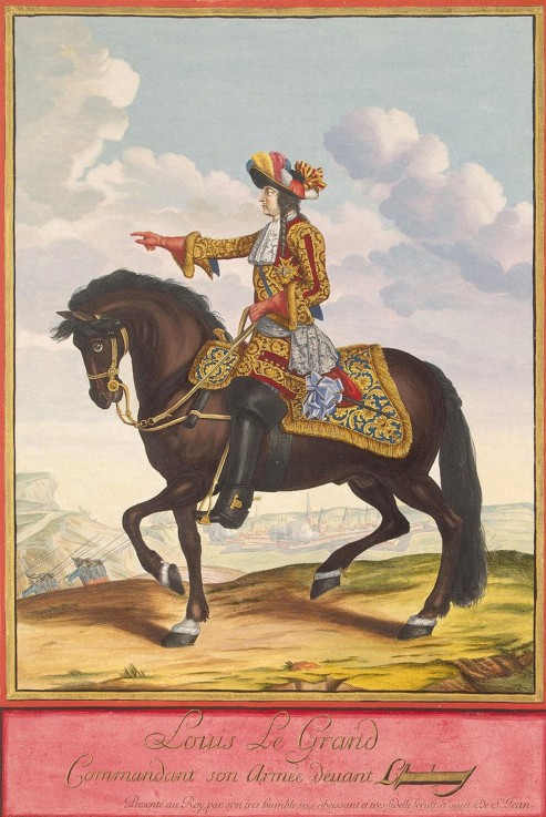 Portrait of Louis XIV on Horseback in the Battle of Cambrai from Jean Dieu de Saint-Jean