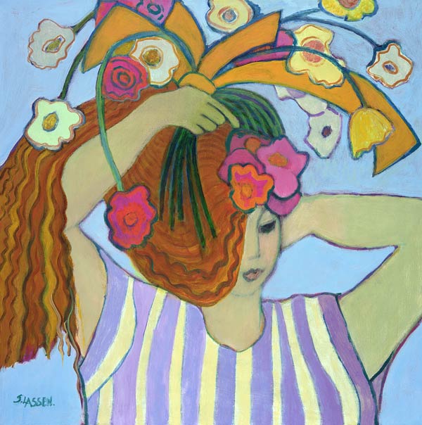 Flowers in Her Hair, 2003-04 (acrylic on canvas)  from Jeanette  Lassen