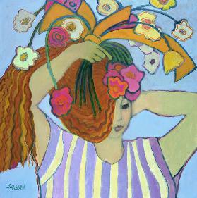 Flowers in Her Hair, 2003-04 (acrylic on canvas) 