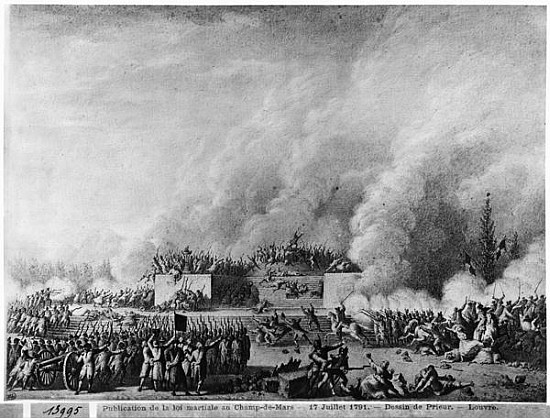 Publishing the martial law at the Champs-de-Mars, Paris, 17th July 1791 from Jean Louis the Younger Prieur