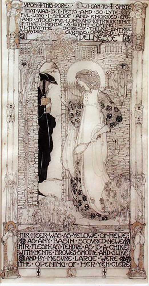 Müßiggang, aus Die Romaunt der Rose von Chaucer (c.1342-1400) from Jessie Marion King