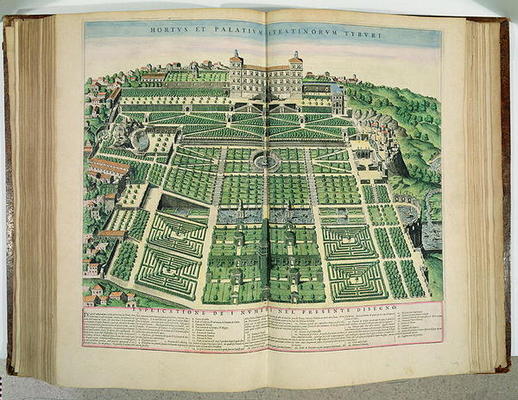 The Villa d'Este Palace and Gardens, Tivoli, from Theatrum Civitatum, 1663 (engraving) from Joan Blaeu