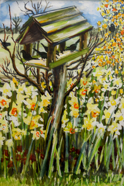 Daffodils, and Birds in the Birdhouse from Joan  Thewsey