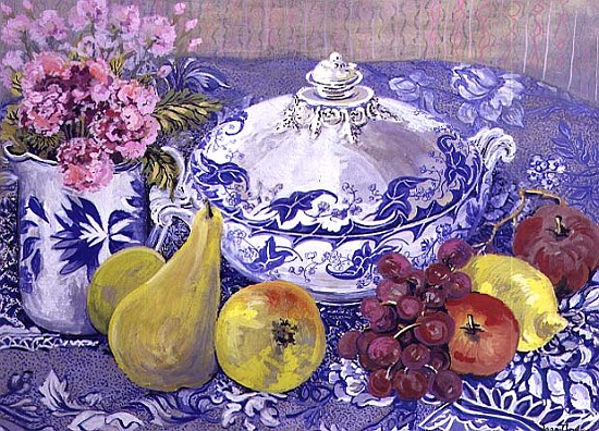 The Blue and White Tureen with Fruit (w/c)  from Joan  Thewsey