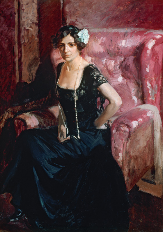 Clotilde in an Evening Dress from Joaquin Sorolla