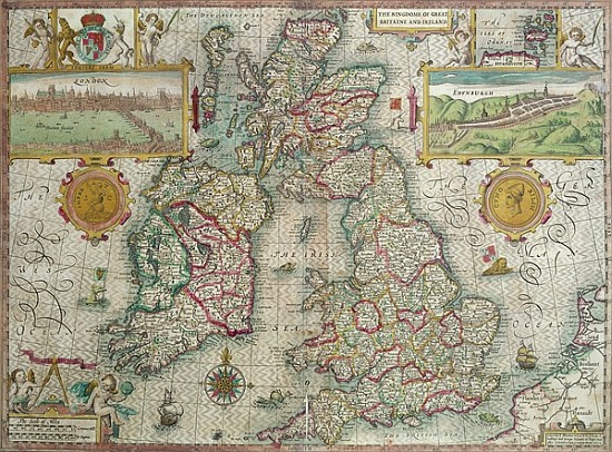 Map of the Kingdom of Great Britain and Ireland from Jodocus Hondius