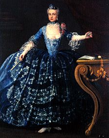 Bildnis einer Dame in blau-silbernem Gewand. from Joh. Heinrich d.Ä. Tischbein