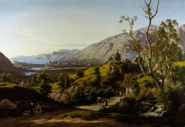 Ansicht der Stadt Bergen in Norwegen from Johan Christian Clausen Dahl