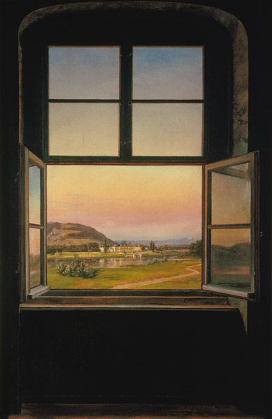 Blick aus einem Fenster auf Schloss Pillnitz from Johan Christian Clausen Dahl