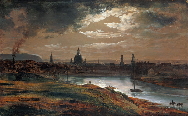 Blick auf Dresden bei Abend from Johan Christian Clausen Dahl