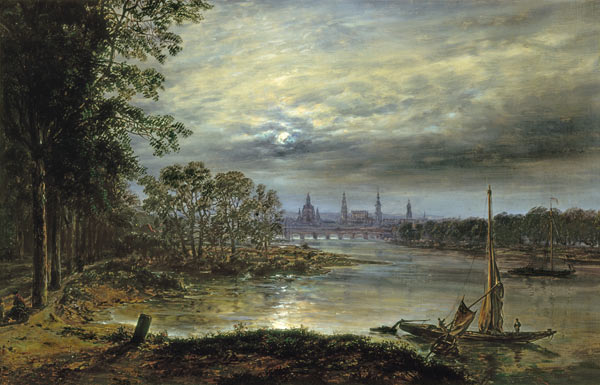 Blick auf Dresden im Mondschein from Johan Christian Clausen Dahl