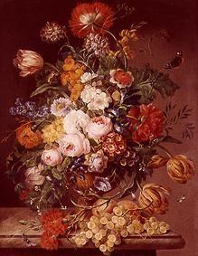 Vase mit Frühlings- und Sommerblumen