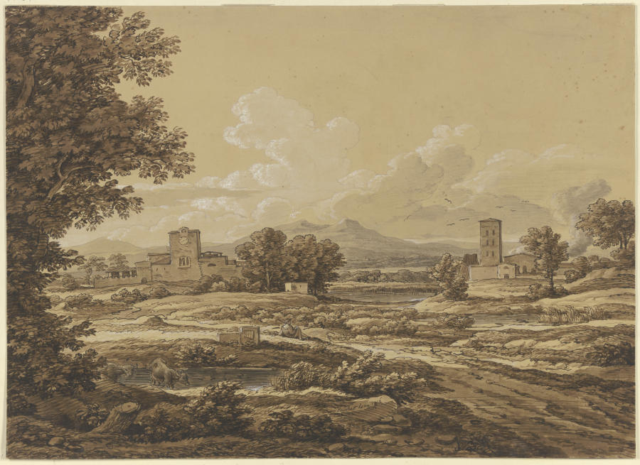 Landschaft mit der Torre del Quinto vor Rom from Johann Christian Reinhart