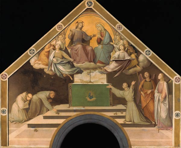 Das Rosenwunder des hl. Franz von Assisi Farbskizze für die Portiuncula-Kapelle from Johann Friedrich Overbeck