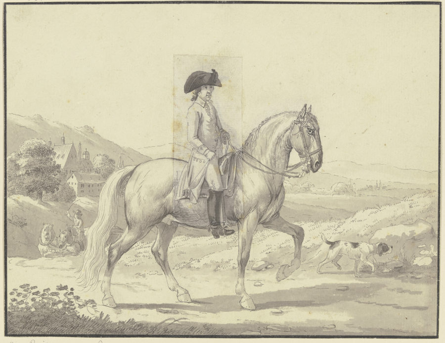 Reiter in einer Landschaft vor einem Herrensitz from Johann Georg Pforr