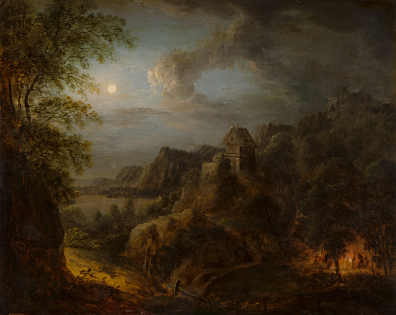 Nächtliche Landschaft bei Vollmond from Johann Georg Trautmann