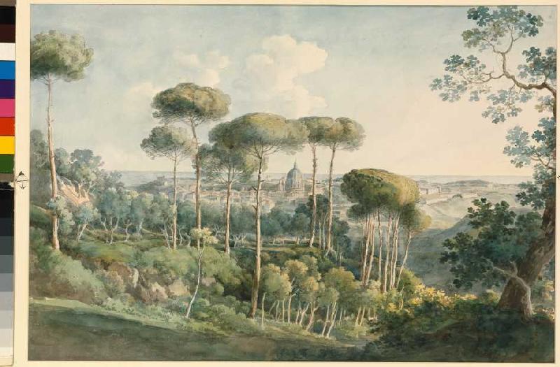 Blick von der Villa Melini auf Rom. from Johann Georg von Dillis
