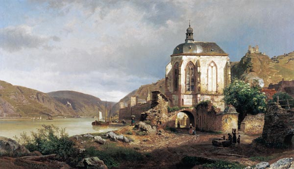Rheinlandschaft mit der Wernerkapelle bei Oberwesel from Johann Gottfried Pulian