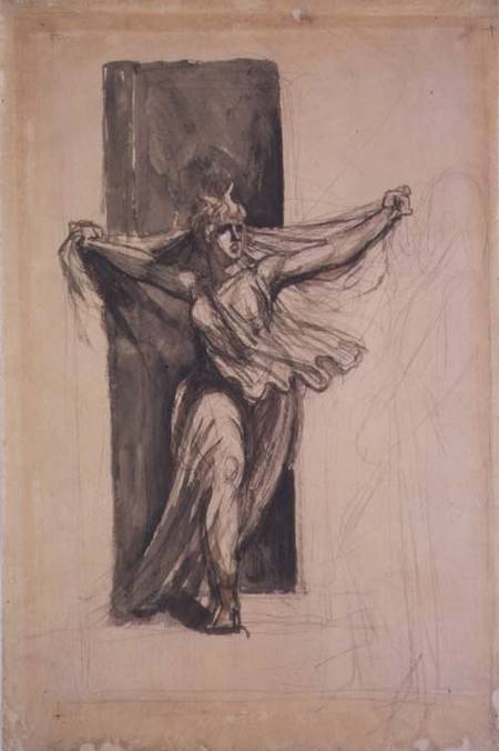 Cassandra Raving (pencil, chalk & wash on from Johann Heinrich Füssli