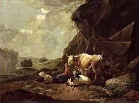 Hirten und Herden unter Felsen from Johann Heinrich Roos