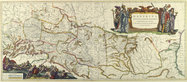Donau, Landkarte Janssonius 1657 from Johann Janssonius