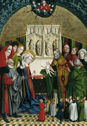 Marienfelder Altar: Darbringung Christi im Tempel. from Johann Koerbecke