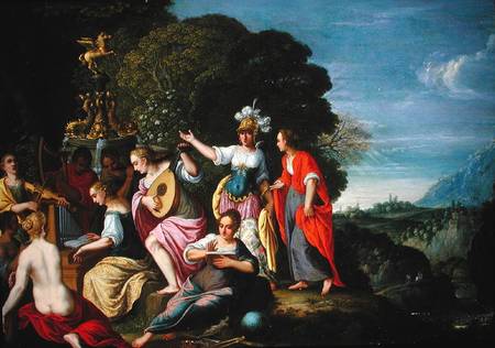 Athene and the Nine Muses at the Wells of Hipokrene from Johann or Hans Konig