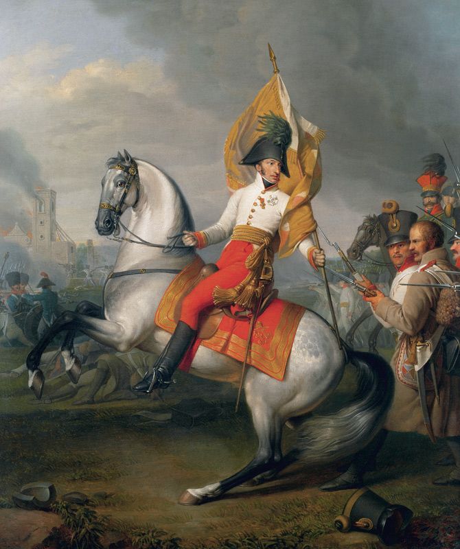 Archduke Charles with the standard of the Zach regiment at from Johann Peter Krafft
