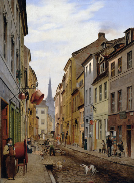 The Parochialstraße from Johann Philipp Eduard Gaertner