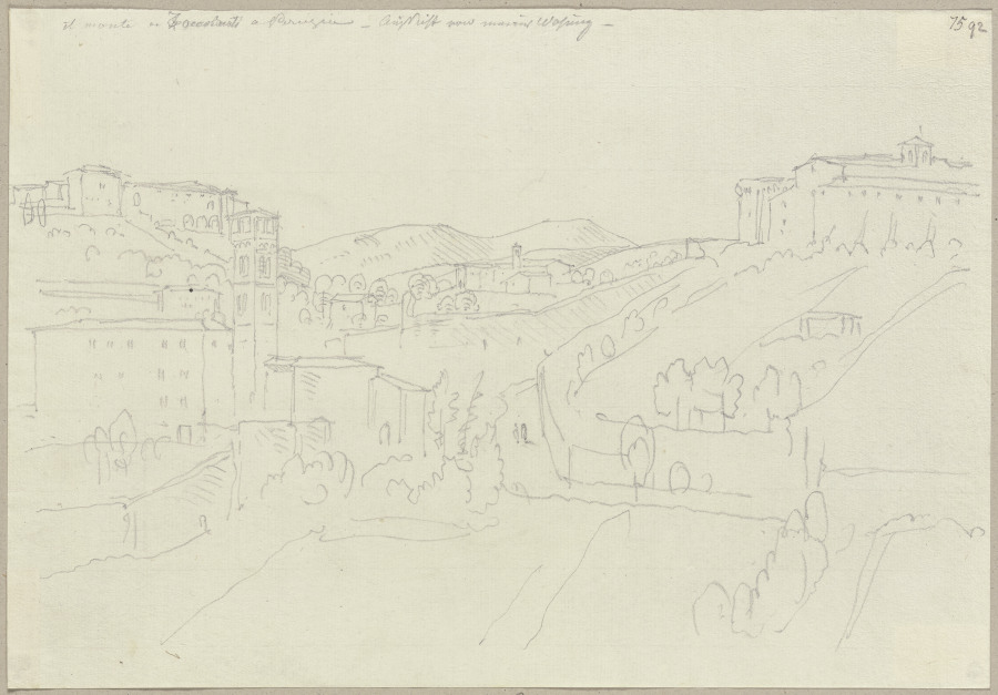 Aussicht von meiner Wohnung in Perugia auf das Kloster San Francesco from Johann Ramboux