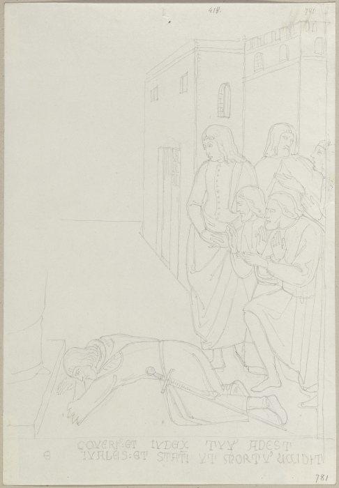 Darstellung von dem Fall eines Götzenbildes, welcher in S. Angelo bei Orvieto vorgefallen sein soll, from Johann Ramboux