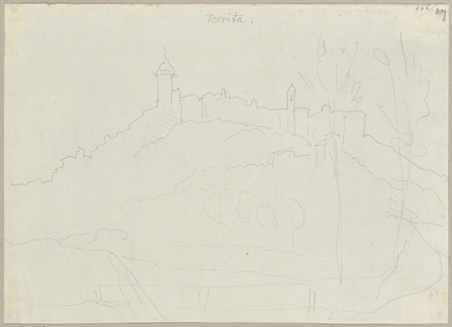 Der Blick auf Torrita di Siena (wo die Maler Fra Jacomo und Mino herstammen könnten) from Johann Ramboux