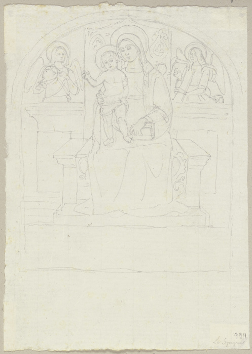 Die thronende Madonna mit Kind zwischen zwei Engeln from Johann Ramboux