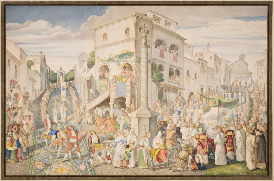 Festa vulgarmente della lInfiorata nel Ottavario del corpus Domini in Genzano from Johann Ramboux