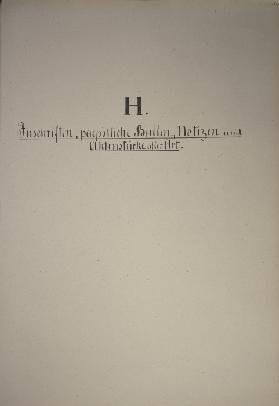 Klebebände, Band 2, Seite 123, H. Inschriften, päpstliche Bullen, Notizen und Aktenstücke aller Art
