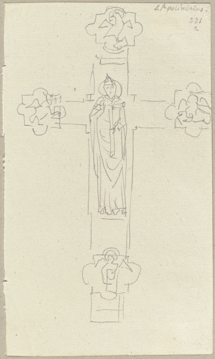 Rückseite eines metallenes Kreuz im Dom zu Ravenna from Johann Ramboux