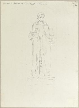 Statue des Heiligen Franziskus seinerzeit über dem Hauptportal von San Francesco in Siena