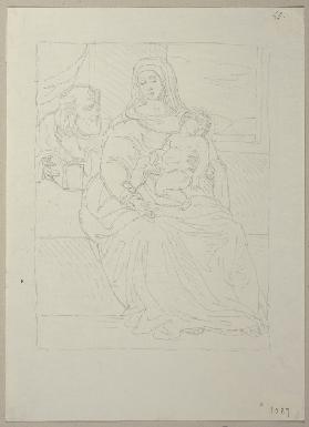 Thronende Maria mit dem Jesuskind, nach einem Gemälde in der Art des Sassoferrato in Privatbesitz in