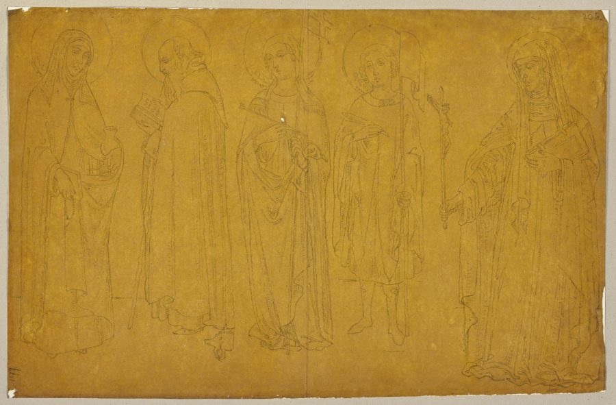 Zwei männliche und drei weibliche Heilige from Johann Ramboux