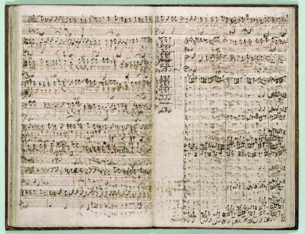 Pages from Score of the ''The Art of the Fugue'', 1740s (pen and ink on paper)